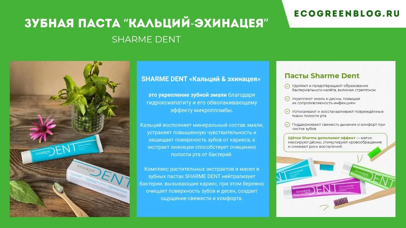 зубная паста щарми дент кальций эхинацея для для защиты от кариеса гринвей глобал